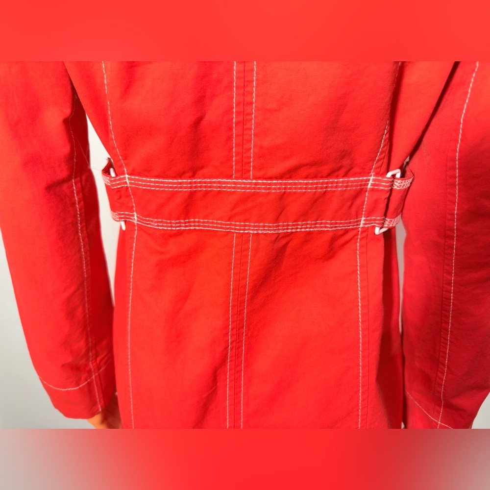 Women's Red Button-Up Coat‎ - Picture 5 of 9